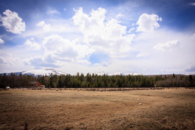 Fields with the mountains in the distance